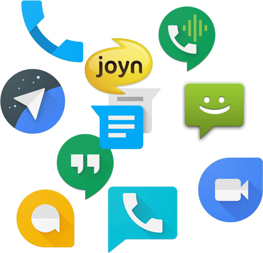 Jumbled Image Of Google's Messaging Apps - Will Never Get An Iphone Starter Pack (1200x1200)