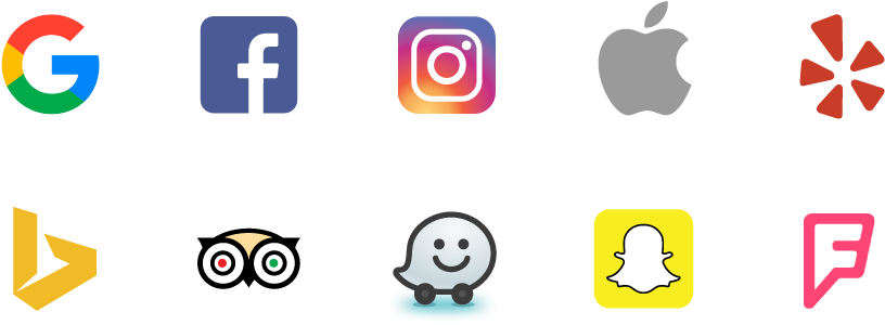 Google, Facebook, Instagram, Apple, Yelp, Bing, Tripadvisor, - Small Facebook And Instagram Logo (834x310)