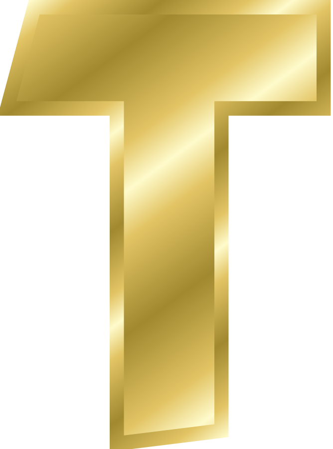 Clipart Png File Tag List, Clip Arts Svg File - Gold Clip Art Letters (668x900)