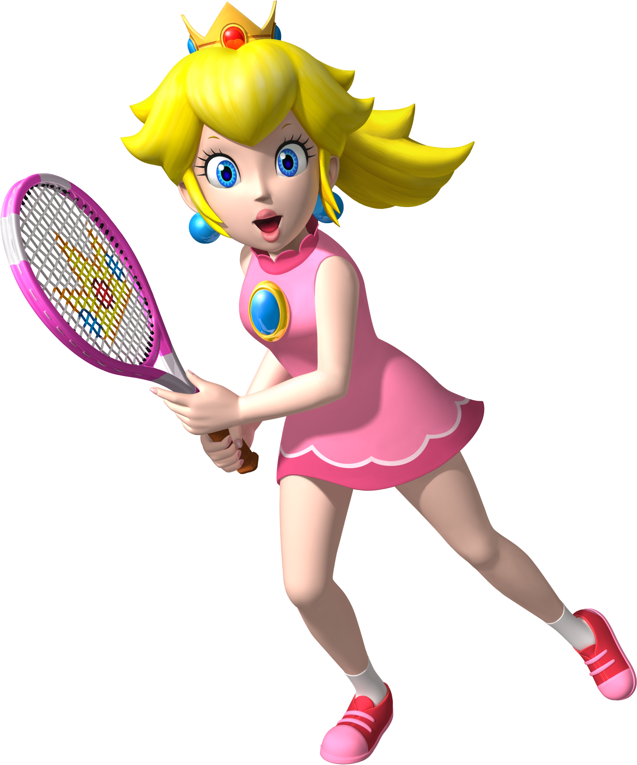 Princess Peach Transparent Png - Mario Tennis Open (nintendo Selects) (2218x2664)