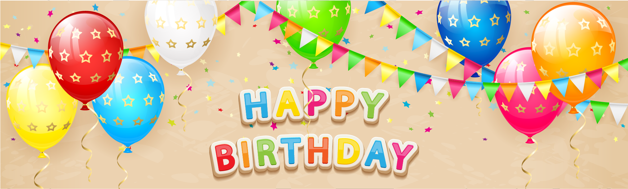 Banner Birthday Balloon - Birthday (2038x806)