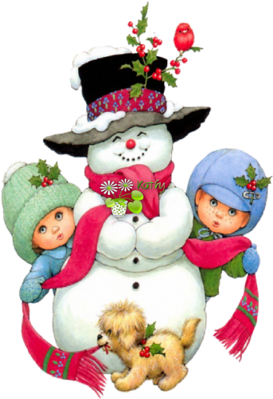Jcw Snowman Candycane Rm Morehead Christmas Card 2 - Snowman W/ Kids Ornament (oval) (422x575)
