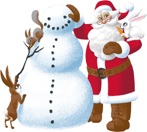 He Loves To Sleep Next To The Stove And He's Best Friend - Santa Claus And Snowman Png (513x461)