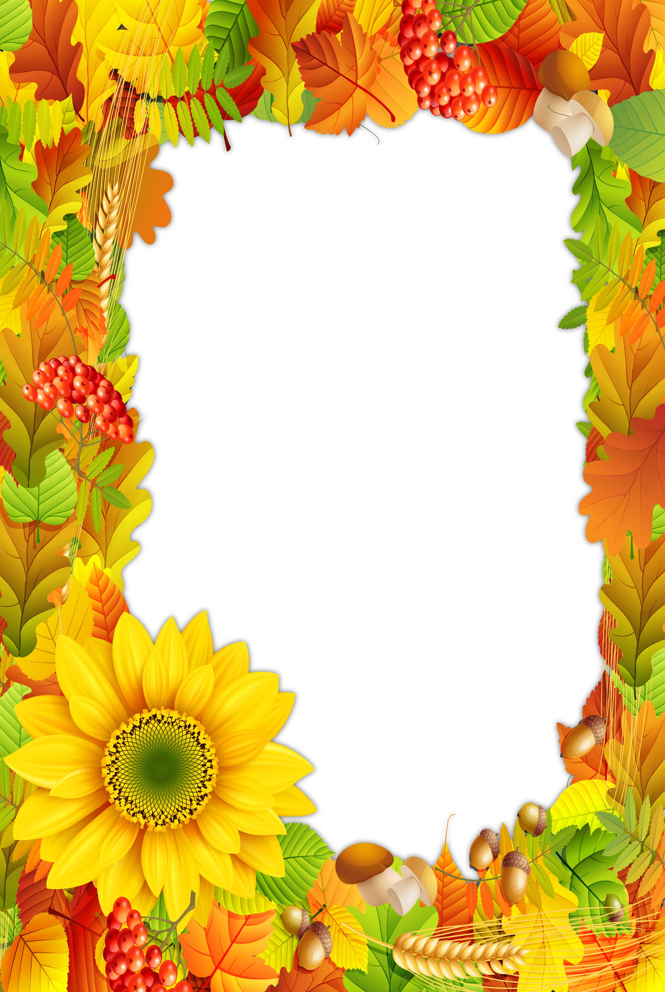 Fall Colors Png Photo Frame - Fall Frames And Borders (2200x3281)
