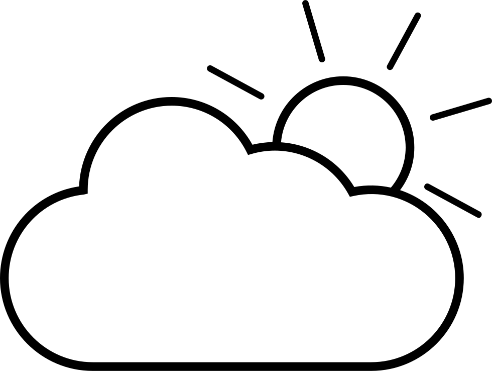 Cloudy Comments - Cloudy Clipart Black And White (980x738)