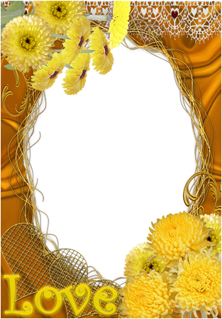 Photo Frame - Yellow Love - Picture Frame (313x450)