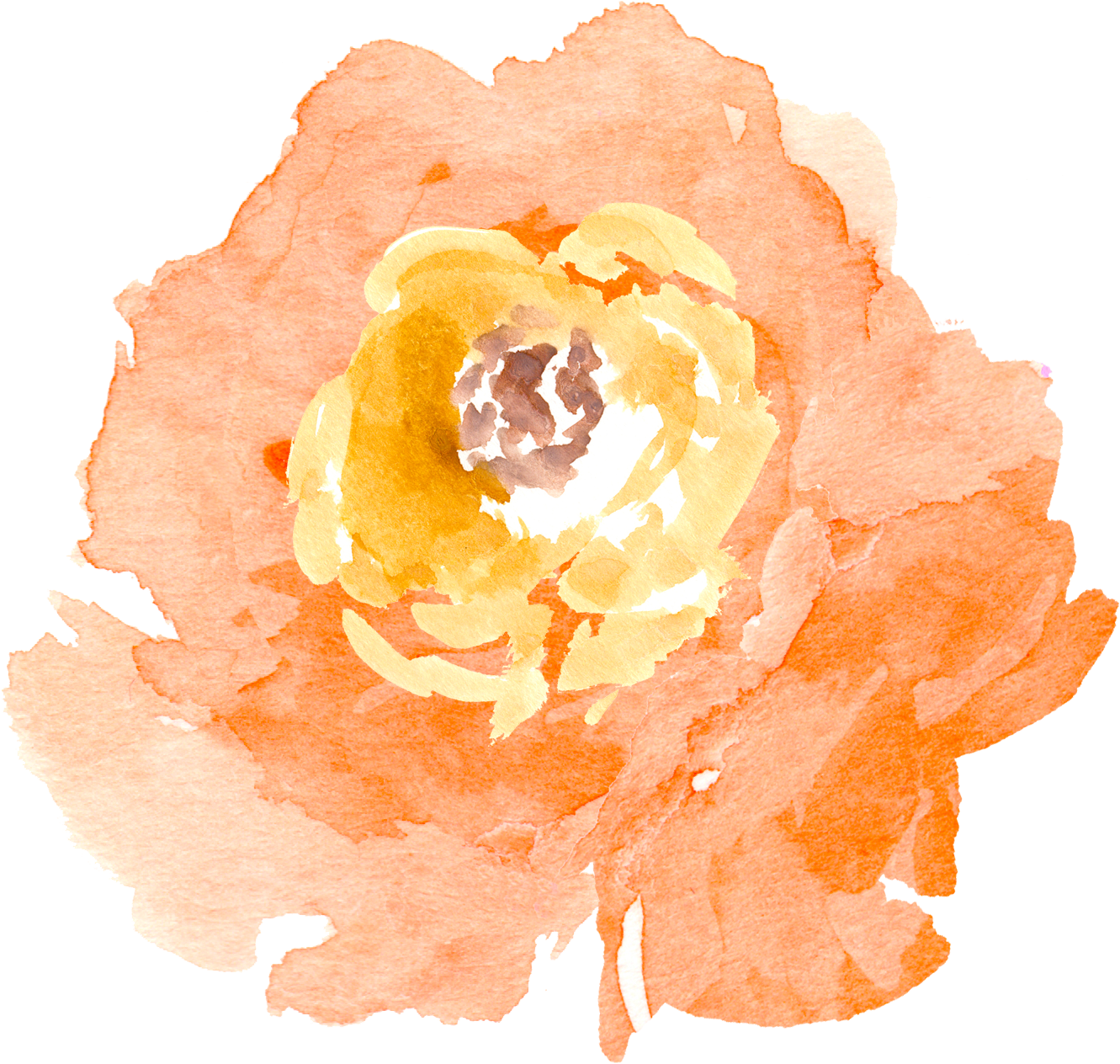 Free Watercolor Floral Elements- Pretty - Watercolor Floral Clipart Png (1330x1283)