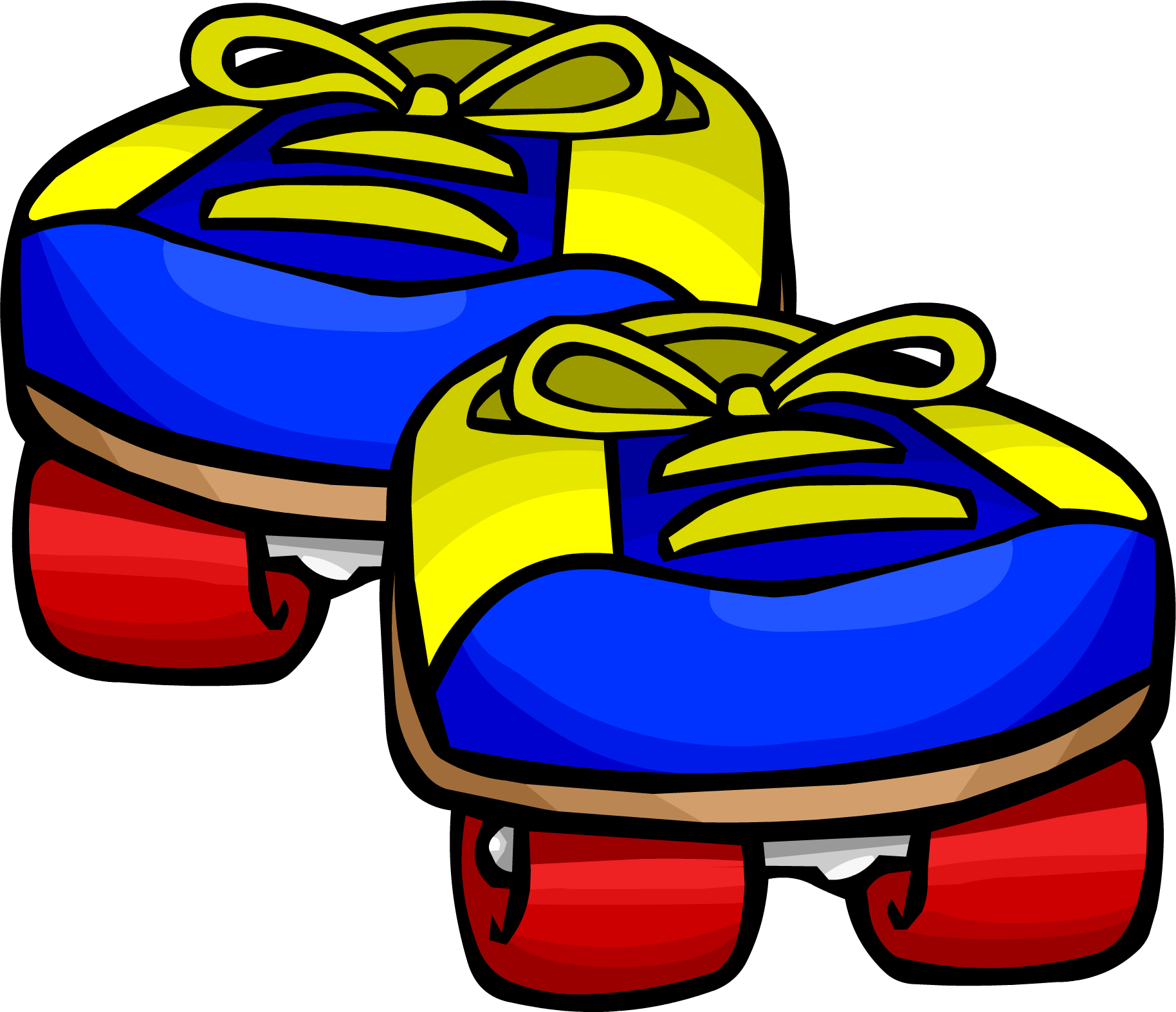 Blue Rollerskates - Club Penguin Roller Skates (1828x1573)