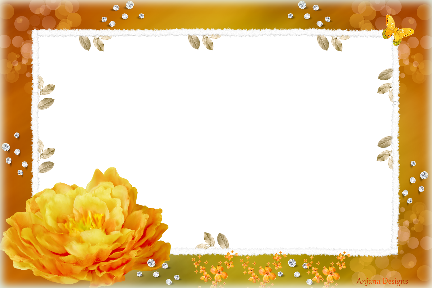 Orange Frame Png Image - Beautiful Photo Frames Png (1500x1000)
