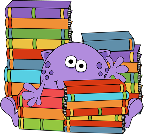 Read To Me - Monster Book Clipart (500x467)