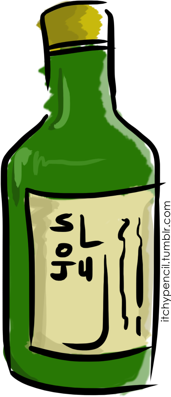 My Doodle Of Soju - Soju Bottle Cartoon (1200x1800)