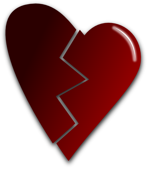 Broken Heart Clipart Transparent - Broken Heart Shower Curtain (516x593)