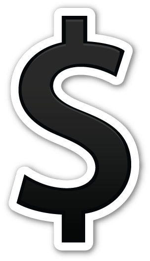 Heavy Dollar Sign - Dollar Sign Emoji Png (303x528)