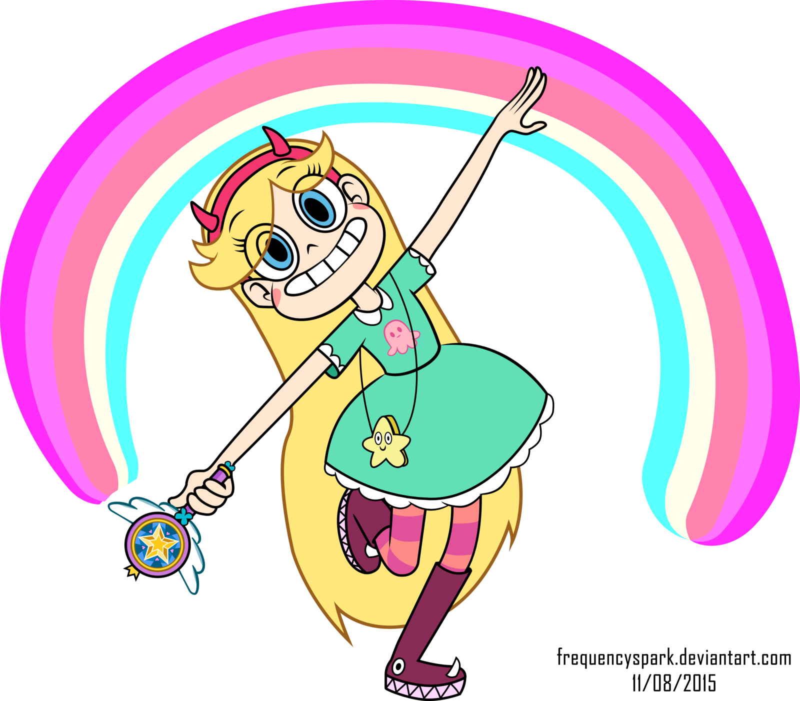 Star Butterfly Happy / Rainbow Vector By Sparxyz - Star Butterfly (1600x1402)