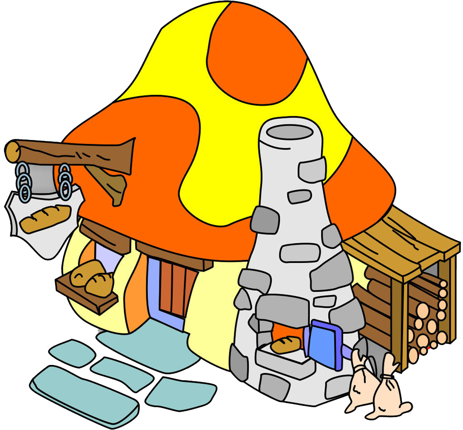 Smurfette Papa Smurf Brainy Smurf The Smurflings Jokey - Smurf Village (1600x1600)