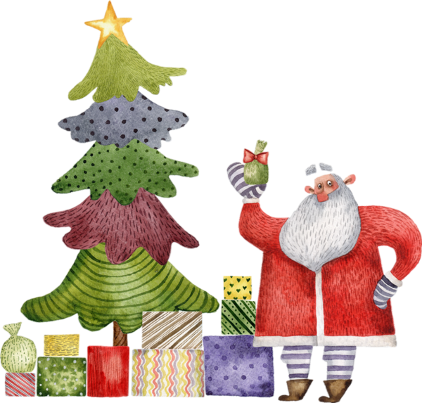 Père Noël Png, Cadeaux, Sapin De Noël - Christmas Day (600x573)