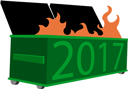 Dumpster On Fire With "2017" On - Dumpster (500x355)