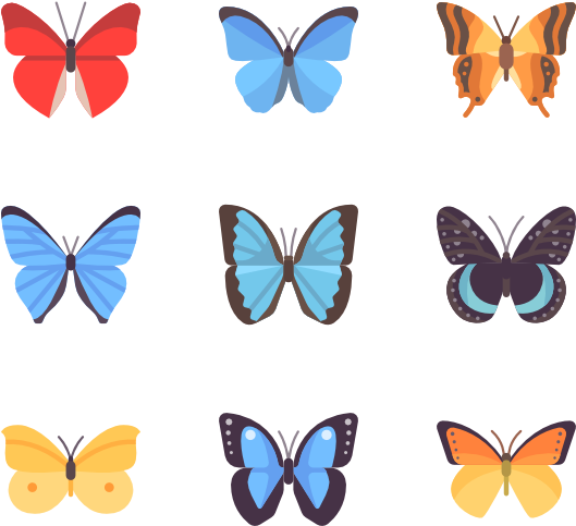 Butterflies - Silhouette (600x564)