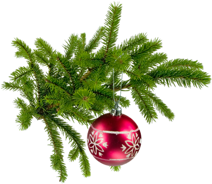 Tubes Noel/ Branches De Sapins - Bombki Na Gałązce (450x425)