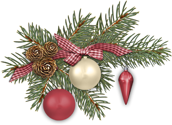 Noel Branche Sapin Boules Rouges Et Blanches Déco - Christmas Ornament (600x459)