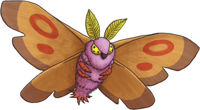 Shiny Dustox By Chari-artist - Rosy Maple Moth (900x546)