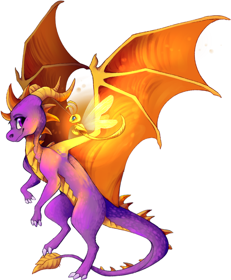 The Purple Dragon By Uvrenaux - Cute Spyro The Dragon (836x955)