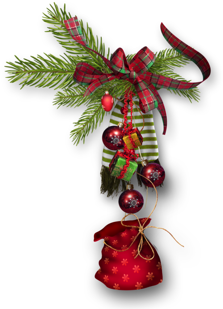 Branche Sapin Boules Rouges - Christmas Ornament (1024x1024)