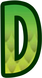 Letras Verdes Con Escamas Y Amarillas - Sign (300x408)