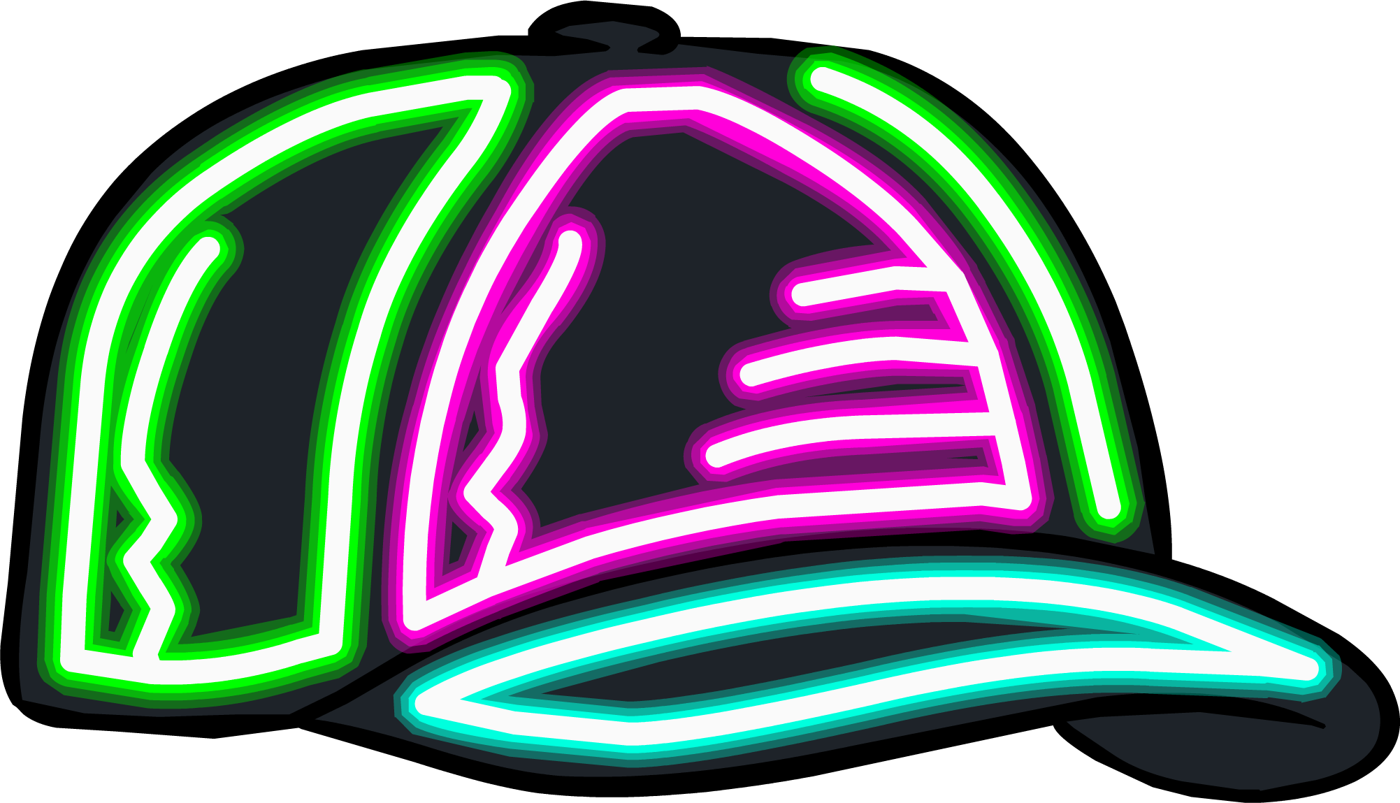 Beat Dropper Hat - Neon Club Penguin (2003x1149)