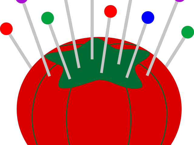 Tomato Clipart Pin Cushion - Sewing Pins Clipart (640x480)