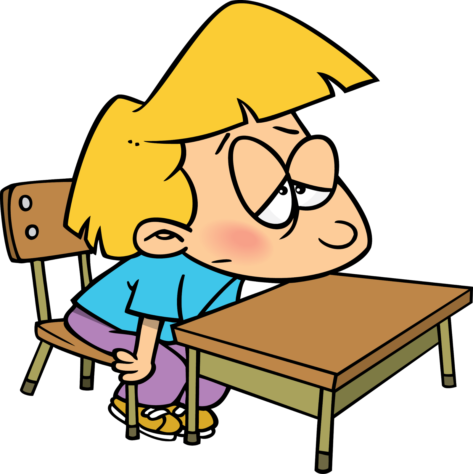 Cartoon Boredom Clip Art - Tired Clip Art (1598x1600)