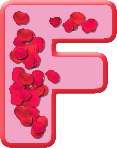 Etc Home Alphabets Themed Letters Rose Petals Letter - F Letter Whatsapp Status (391x495)
