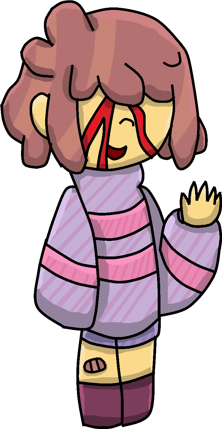 I Was Bored So I Drew This Picture Of Frisk Waving, - Cartoon (719x1395)
