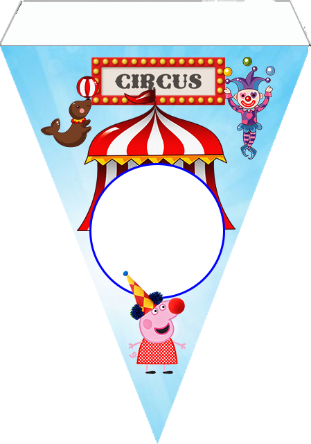 Peppa Pig En El Circo - Banderines De Circo Para Imprimir (449x640)