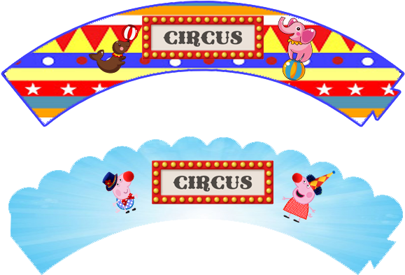 Wrappers Para Cupcakes De Peppa Pig En El Circo - Wrappers Para Cupcakes De Peppa Pig En El Circo (589x407)