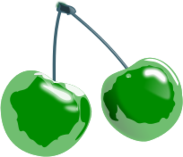 Cherry Clipart Pacman - Cartoon Cherries (600x518)