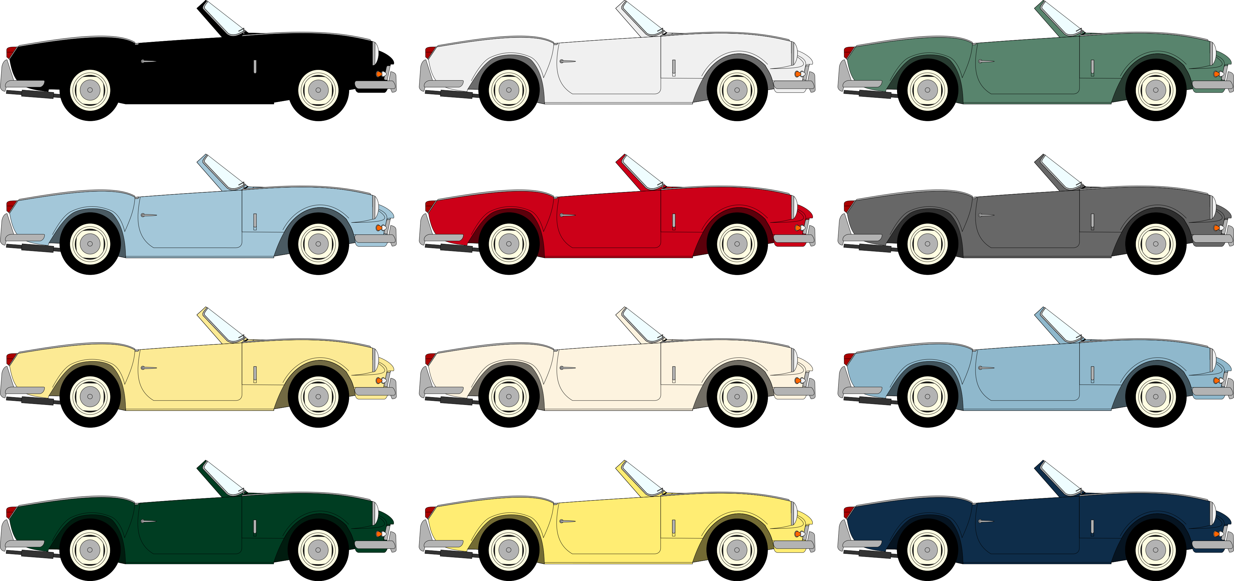 Triumph Spitfire 4 Colors - Teinte De Triumph Tr3 (3948x1861)