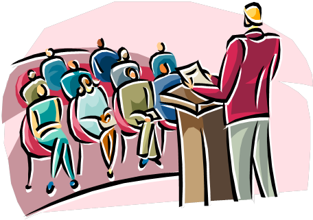 Seminars And Public Speaking - Town Meeting Clip Art (465x331)