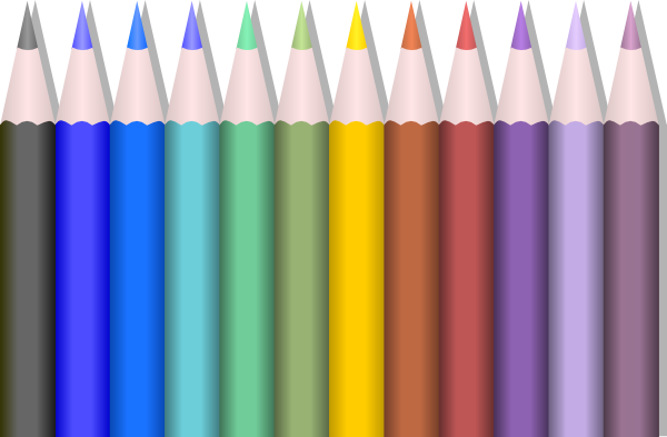 Colored Pencils Clip Art - Color Pencil Clipart Png (600x393)