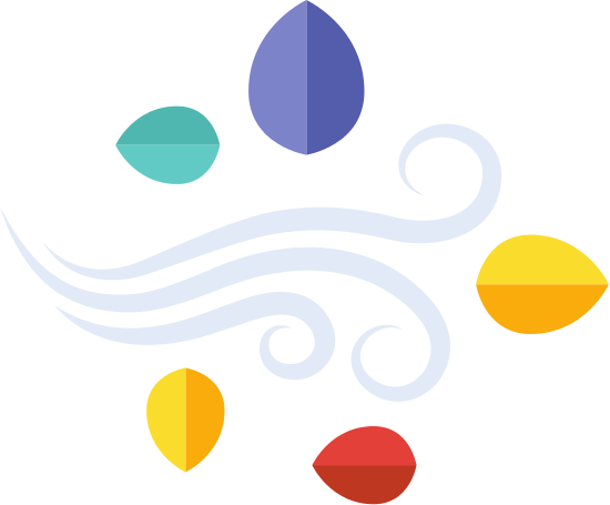 Flat Icon Blowing Leaves - Graphic Design (550x455)