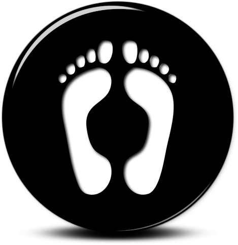 Icons Feet Clipart - Black And White Icon (512x512)