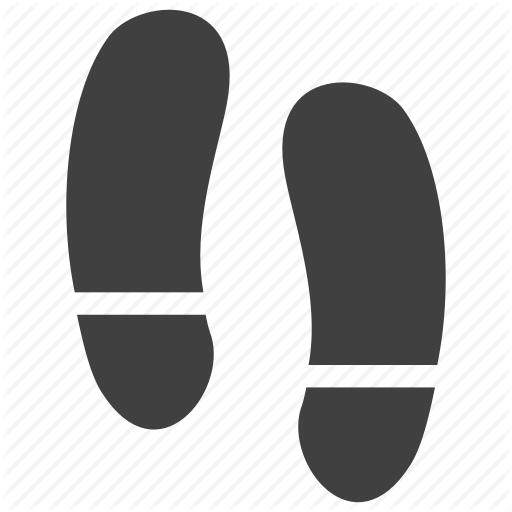 People Feet Icon - Foot Traffic Vector Icon (512x512)