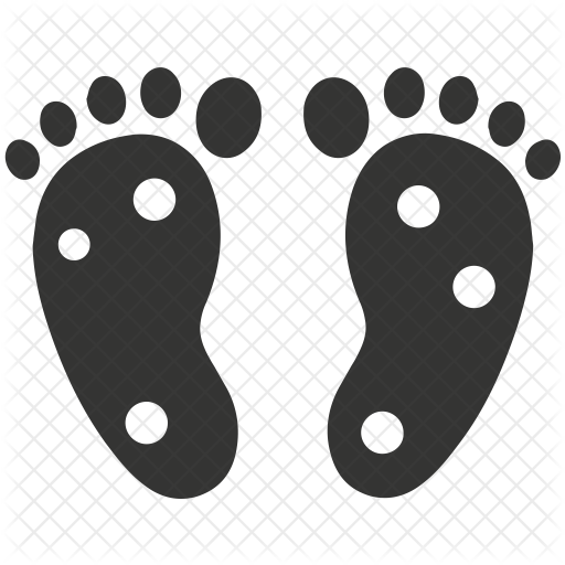 Feet, Foot, Shoes, Step, Steps, Walk, Walking Icon - Baby Feet Silhouette (512x512)