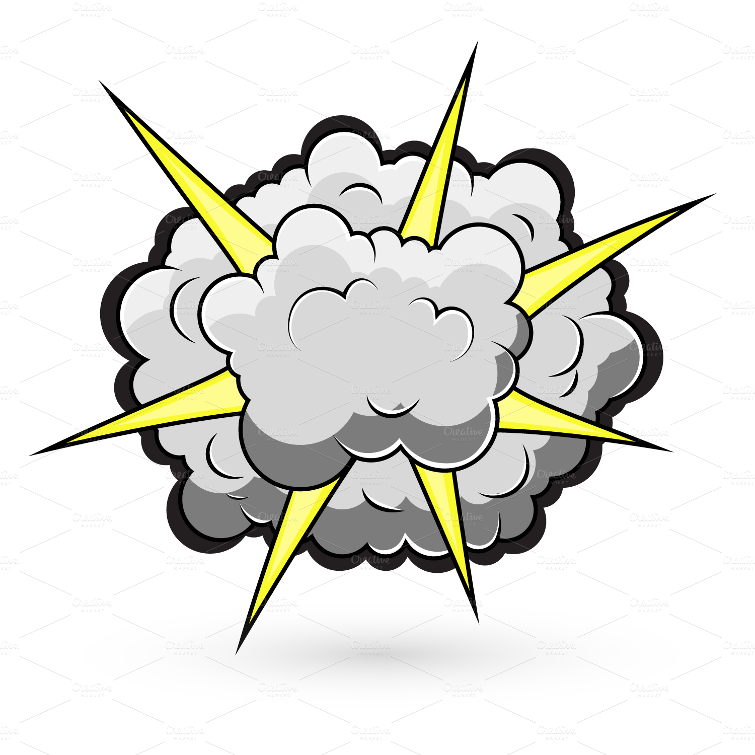 Explosion Clipart Smoke - Cartoon Explosionpng (1500x1500)
