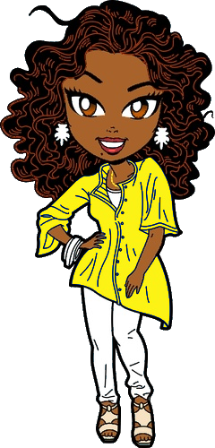Ladale-yellow - African American Lady Clip Art (240x500)