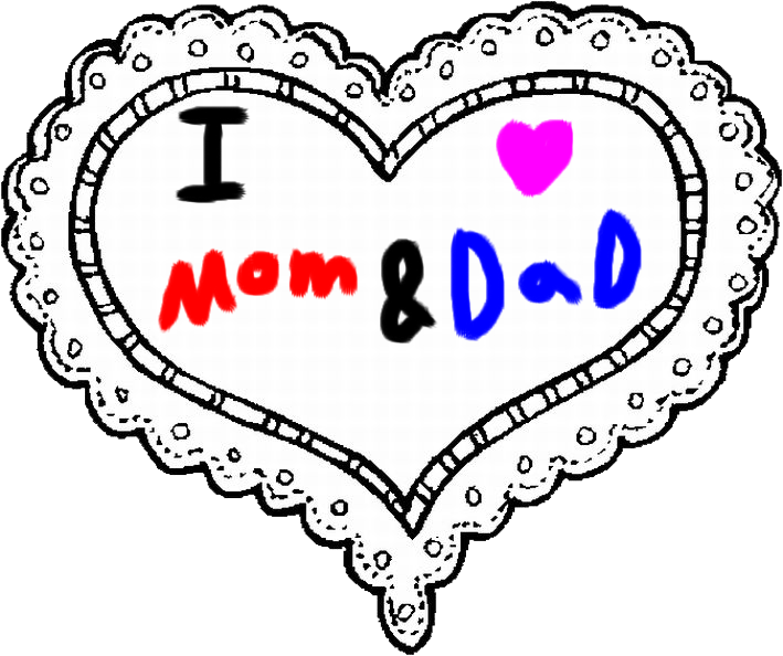 I Love My Mom And Dad By Roxaspikachu - Happy Valentines Day Coloring Pages (709x594)