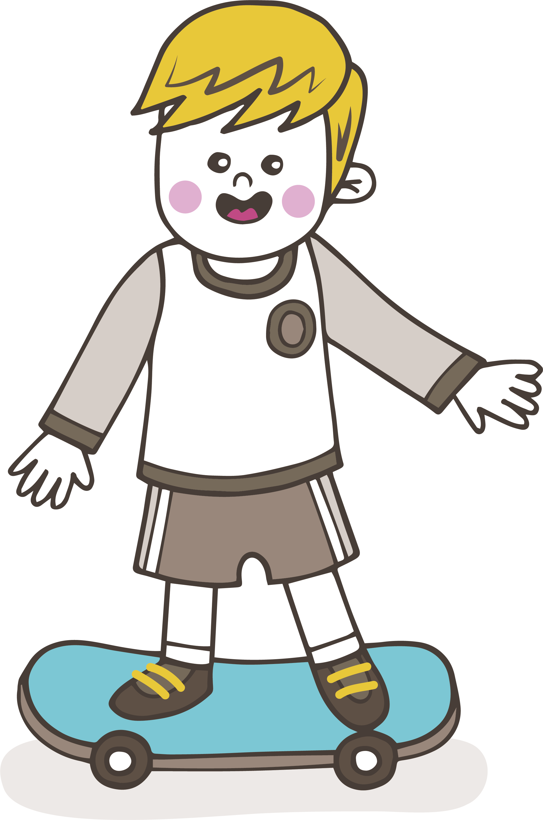 Cartoon Skateboarding Clip Art - Cartoon (2147x3243)