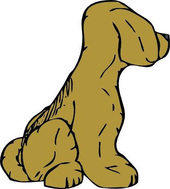 Dogs Fight Over Bone Black White Line Art 555px 39 - Side Of Clip Art (333x370)