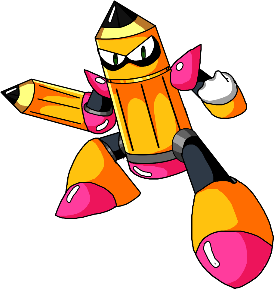Pencil Man By Spdy4 Pencil Man By Spdy4 - Neon Man De Megaman (1064x1007)