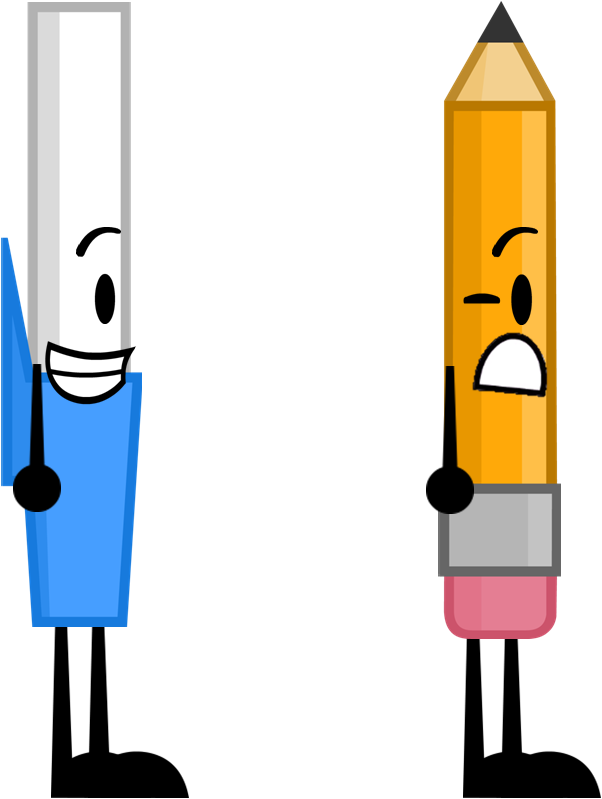 If Pen And Pencil Switched Places By Piggy Ham Bacon - Bfdi Pen And Pencil (602x799)